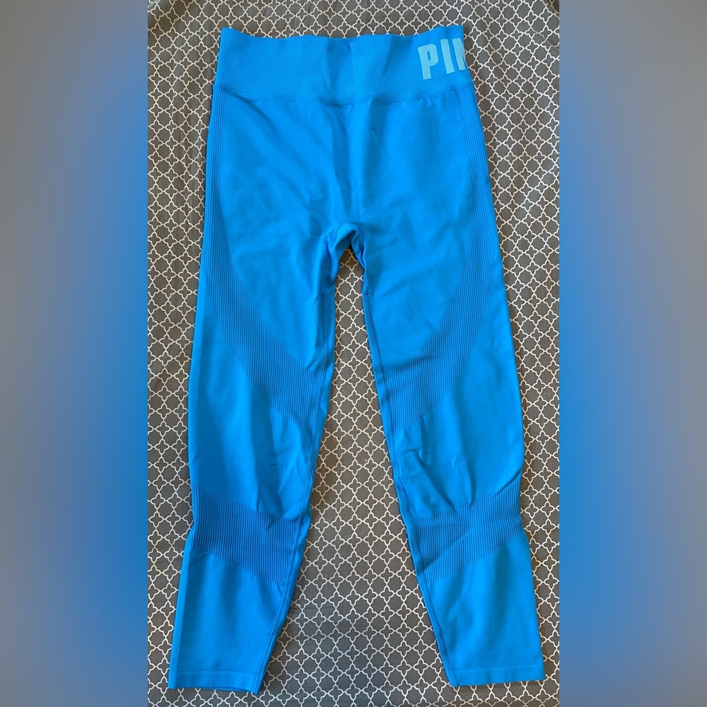 PINK Victoria’s Secret Solid Blue Active Leggings